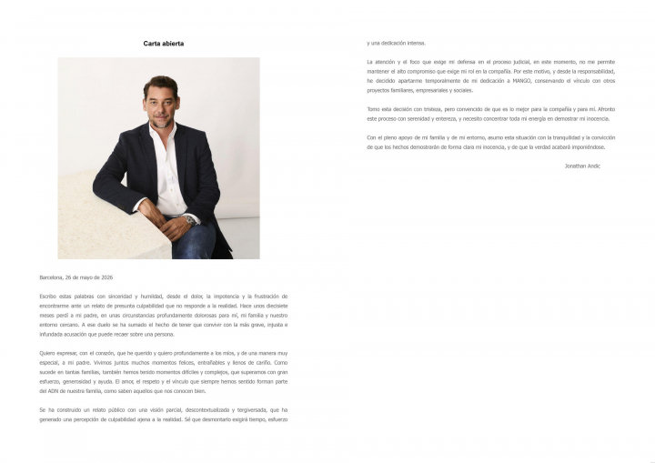 Carta de Jonathan Andic