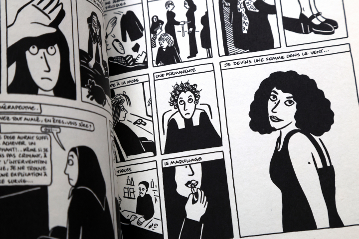 Los volúmenes de la serie de novelas gráficas "Persépolis" de Marjane Satrapi se exhiben el 4 de junio de 2026 en Berlín, Alemania.