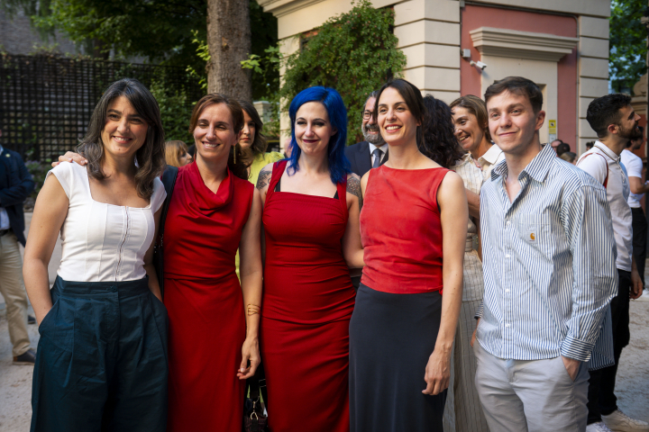 Los representantes de Más Madrid Manuela Bergerot, Mónica García, Marta Carmona, Rita Maestre y Eduardo Rubiño