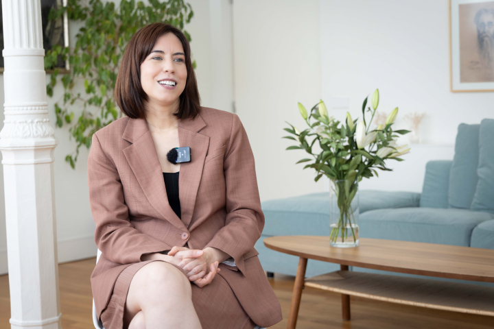 La ministra Diana Morant, durante su entrevista con El HuffPost