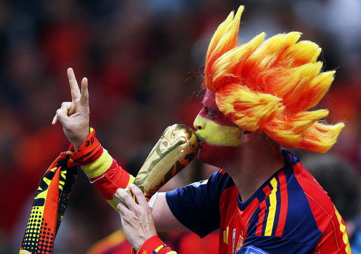 alt="alt="Un aficionado español durante el primer partido de la selección española en el Mundial 2026, en el encuentro entre España y Cabo Verde""