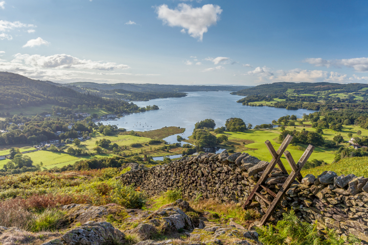 Una vista del lago Windermere, en Inglaterra