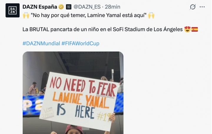 Captura de un tuit de Dazn