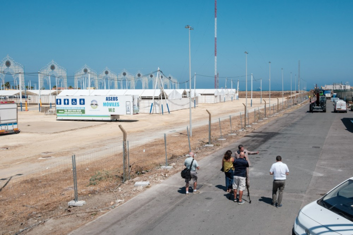 Obras de retirada de la histórica verja de Gibraltar