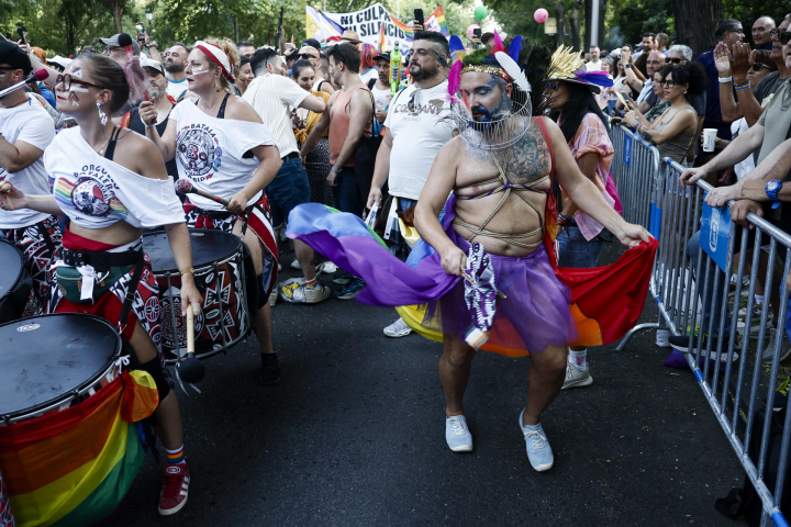 Vista general de la manifestación del Orgullo 2026 de Madrid.