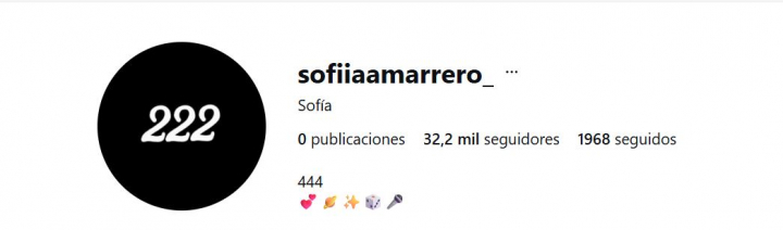 Cuenta de Instsgram de Sofía, una de las ahora excantantes de Nueva Línea.