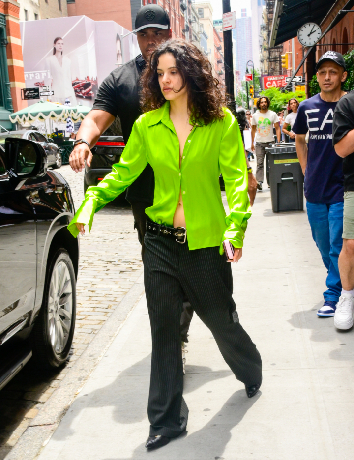 Rosalía, vestida de verde en un paseo por Nueva York