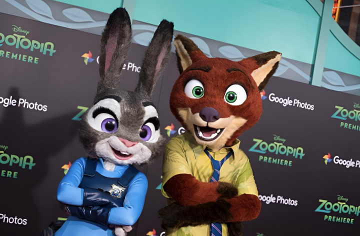 alt="alt="Los protagonistas de 'Zootrópolis' posando en la premiere""