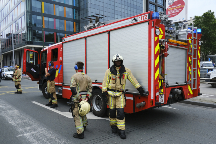 Un camión de bomberos en Bruselas, en una fotografía de archivo.