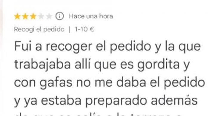 La reseña de un cliente maleducado.