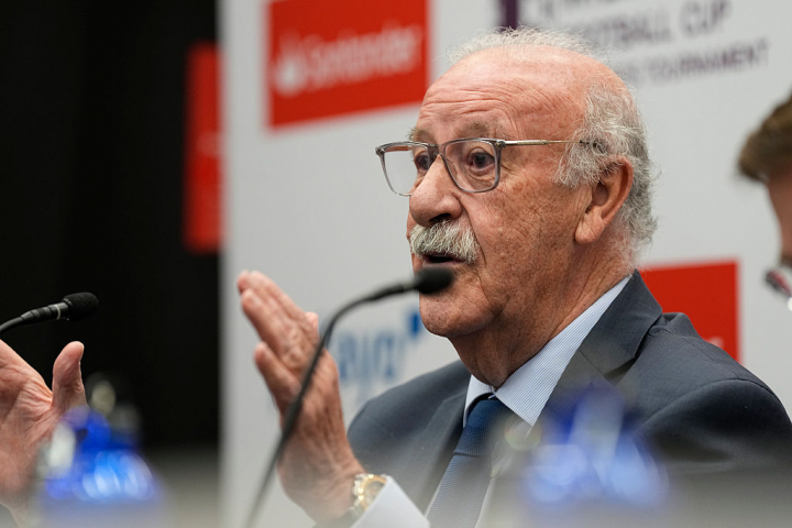 Vicente Del Bosque, fotografiado durante una rueda de prensa.