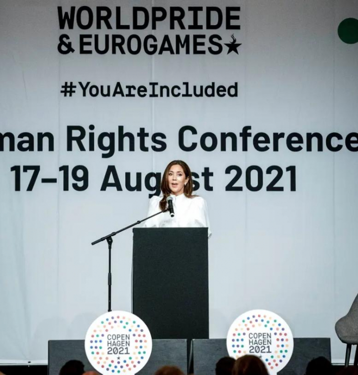 Mary de Dinamarca, durante su intervención en una conferencia de Derechos Humanos en el marco del WorldPride 2021