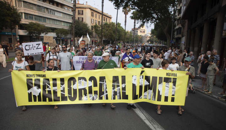 Manifestación contra la turistificación en Mallorca.