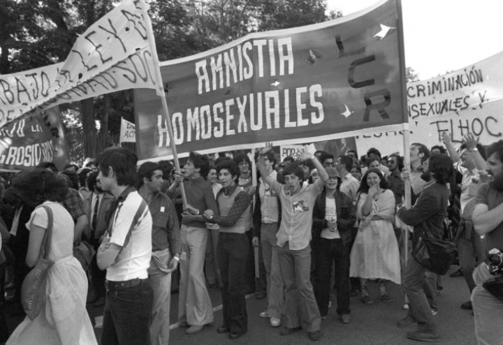 Pimera manifestación del Orgullo en Madrid en 1978.