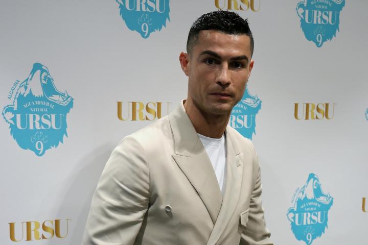 Cristiano Ronaldo durante la presentación del agua URSU