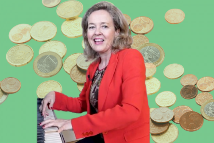 Montaje de Nadia Calviño.