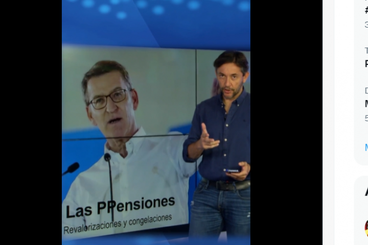 Captura de pantalla del vídeo en el que Javier Ruiz desmonta las palabras de Feijóo.