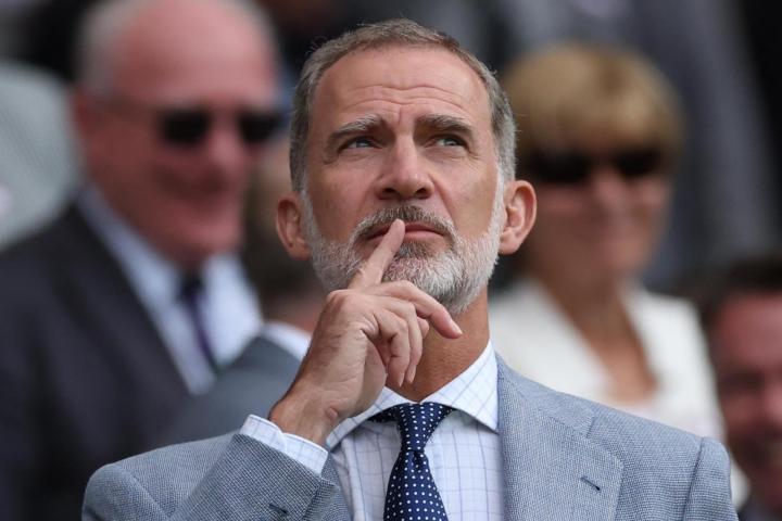 El rey Felipe VI en la final de Wimbledon el 16 de julio de 2023.