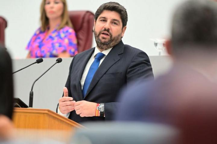 López Miras, en el primero de sus fallidos intentos de ser investido presidente de Murcia