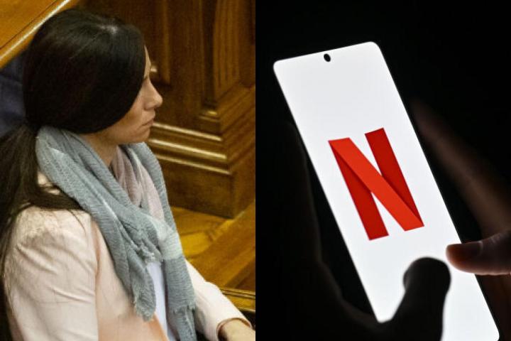 Imagen de archivo de la condenada por el crimen, Rosa Peral, y el logotipo de Netflix al lado.