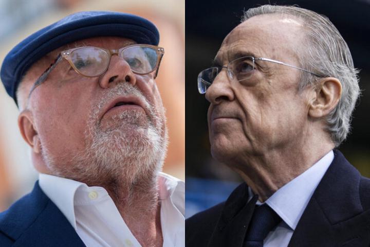 El excomisario José Manuel Villarejo, y el empresario y presidente del Real Madrid, Florentino Pérez; en sendas imágenes de archivo.