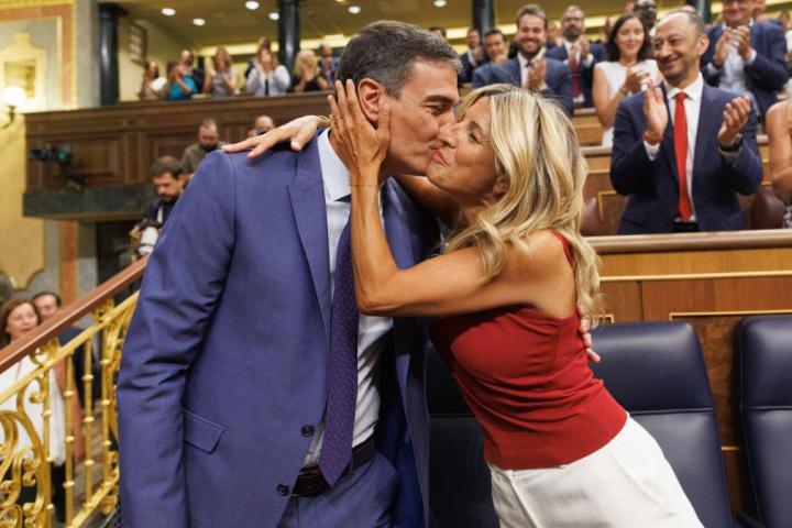 Pedro Sánchez y Yolanda Díaz, en el Congreso de los Diputados.