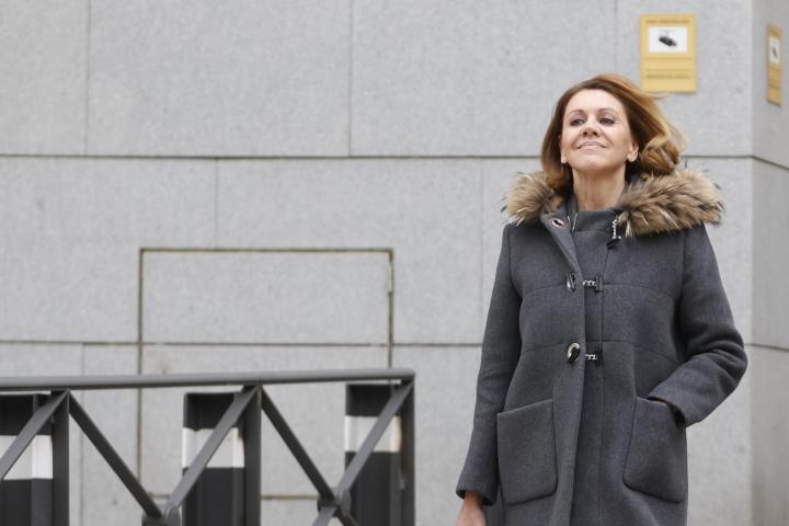 María Dolores de Cospedal, a la salida de la Audiencia Nacional.