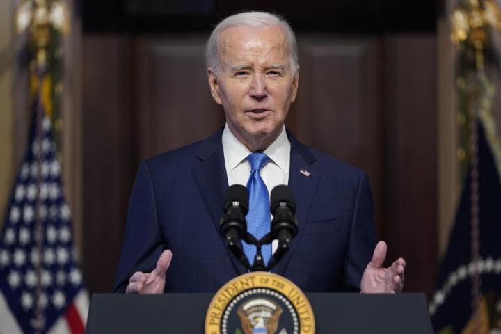 El presidente de Estados Unidos, Joe Biden, después de conocer la votación que valida la investigación de ‘impeachment’ contra él.