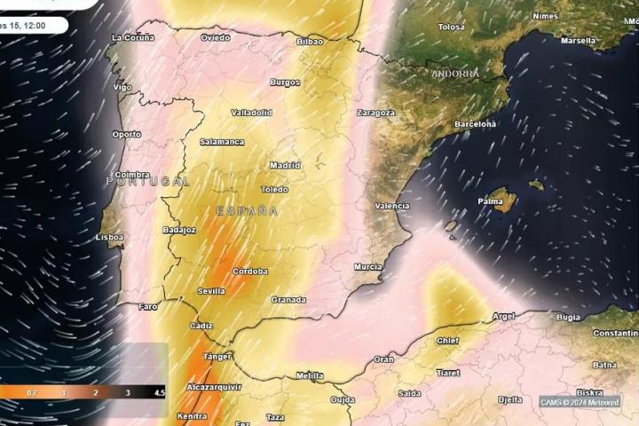 Mapa de la inminente DANA sobre España