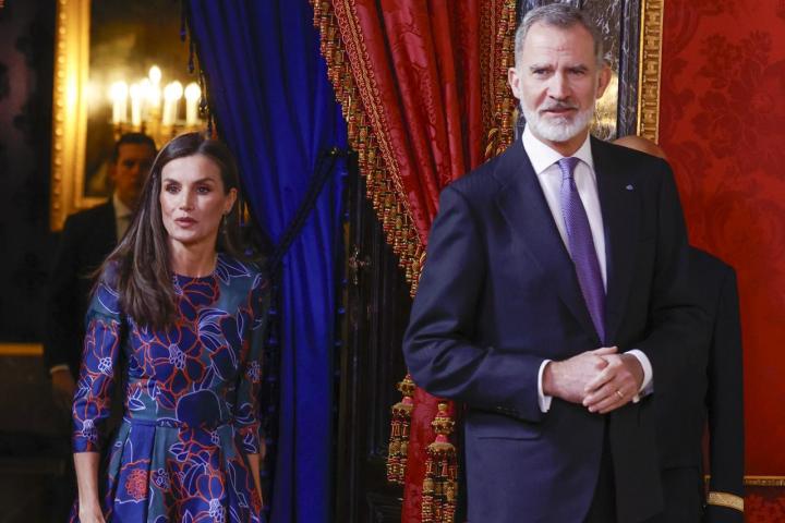 Los reyes Felipe VI y LEtizia, en el Palacio Real este jueves, 22 de febrero de 2024.