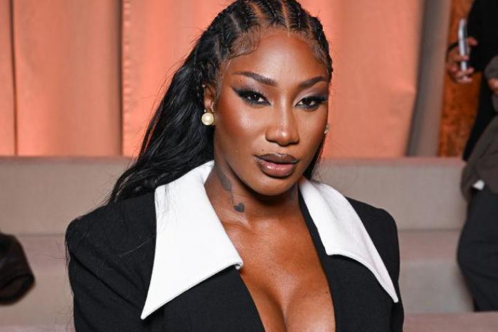 Aya Nakamura en el desfile de Balmain el pasado 28 de febrero.