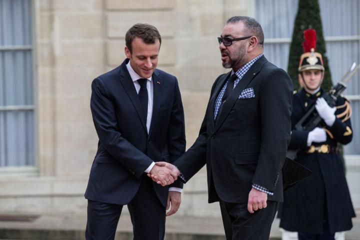 El rey de Marruecos Mohamed VI y el presidente de Francia, Emmanuel Macron, en una imagen de archivo