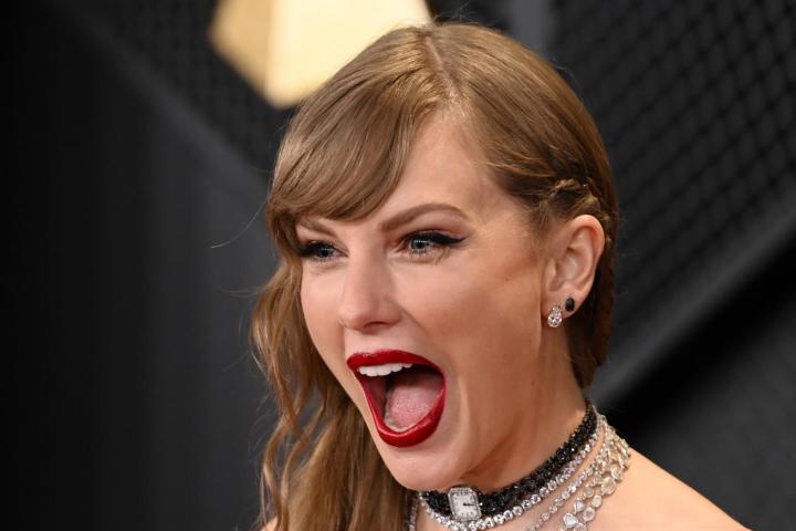 La cantante Taylor Swift, en los Grammy 2024.