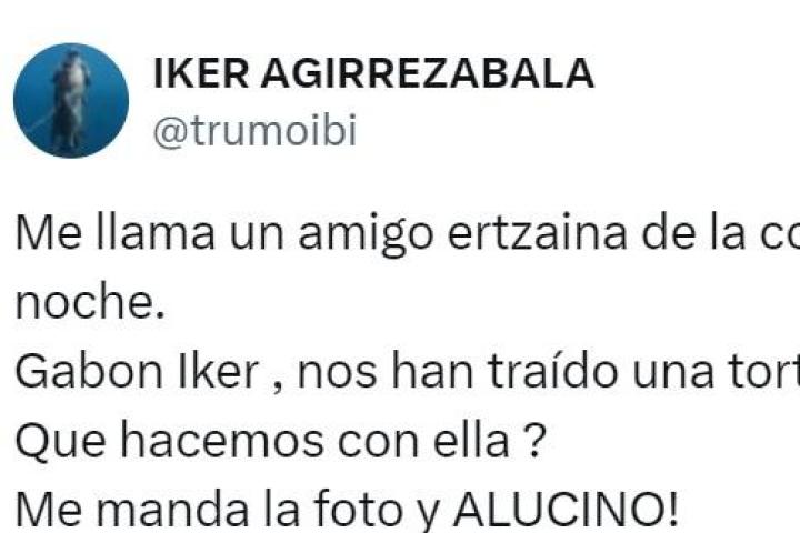 El tuit del pescador submarinista Iker Agirrezabala