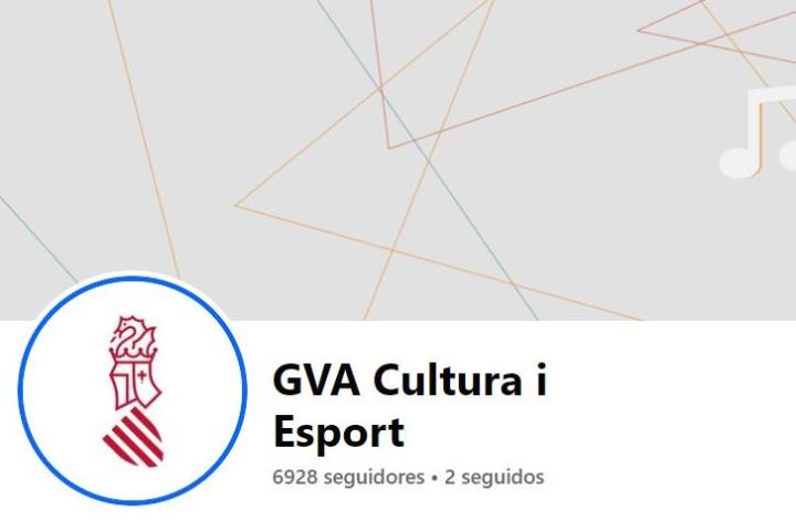 La página de la Consejería de Cultura y Deporte de la Comunidad Valenciana