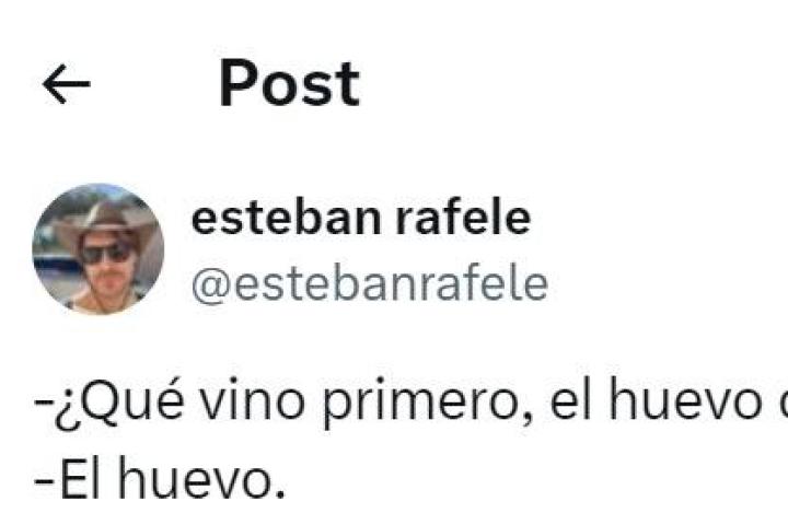 El mensaje compartido en X por @estebanrafele