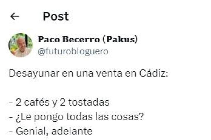 El mensaje compartido por @futurobloguero