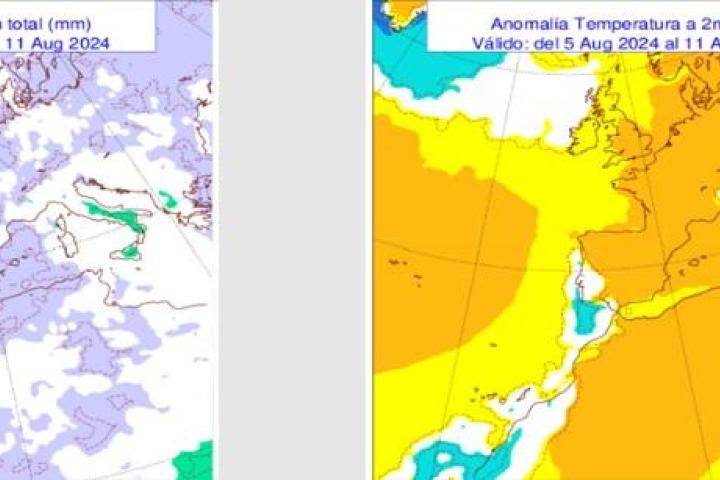 Mapa de previsiones de la AEMET