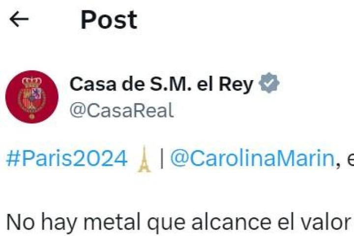 El tuit de @CasaReal