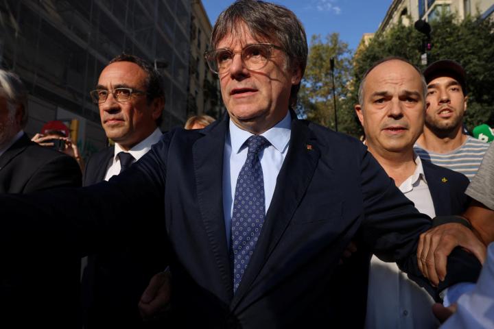 Carles Puigdemont, a su llegada a Barcelona.