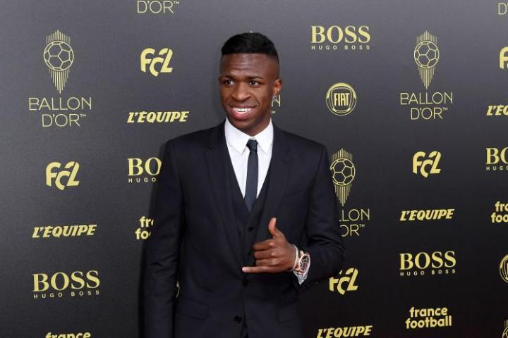 El jugador del Real Madrid, Vinicius Junior, en una entrega anterior del Balón de Oro.