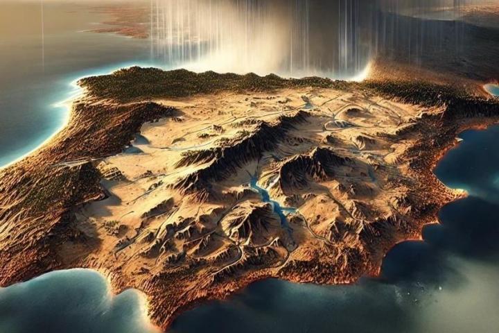 Recreación de España helada