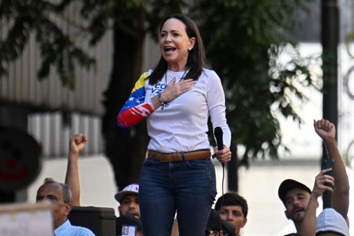 María Corina Machado, este jueves en Caracas