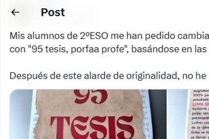 El tuit publicado por el profesor @Vict0r__CCCP