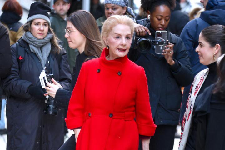 La diseñadora Carolina Herrera, en la New York Fashion Week el 10 de febrero de 2025.