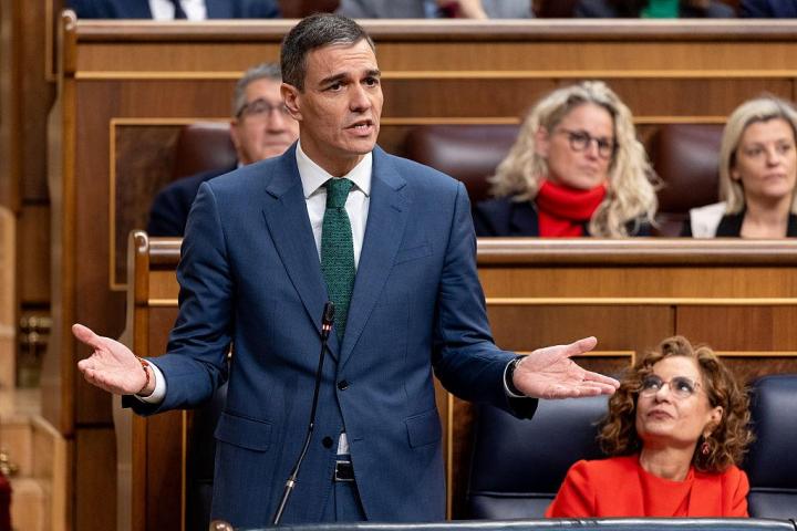 Pedro Sánchez gesticula en el Congreso