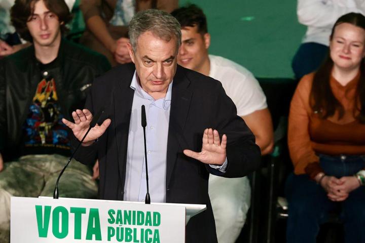 José Luis Rodríguez Zapatero, en un mitin reciente del PSOE-A durante la campaña