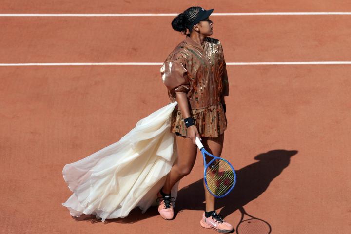 Naomi Osaka, en su partido de segunda ronda este jueves en Roland Garros