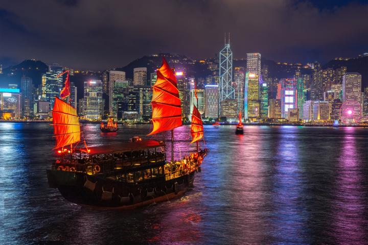 Skyline de Hong Kong, de noche