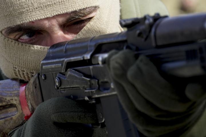 Tropas élite rusas entrenando en Gudermés, Chechenia.